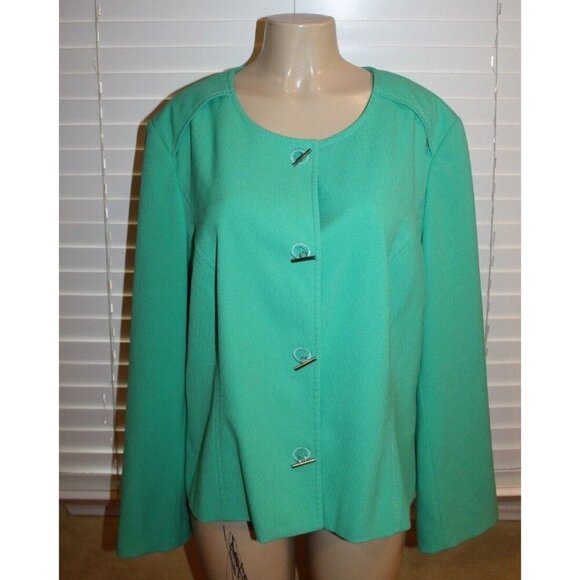 Lane Bryant green lined button down jacket size 26 - Picture 1 of 5